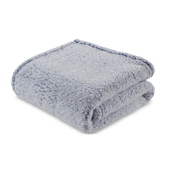 Premier Comfort Cozy Sherpa Wrap Throw Blanket 50x60 Blue Gray Plush Soft - Picture 2 of 6